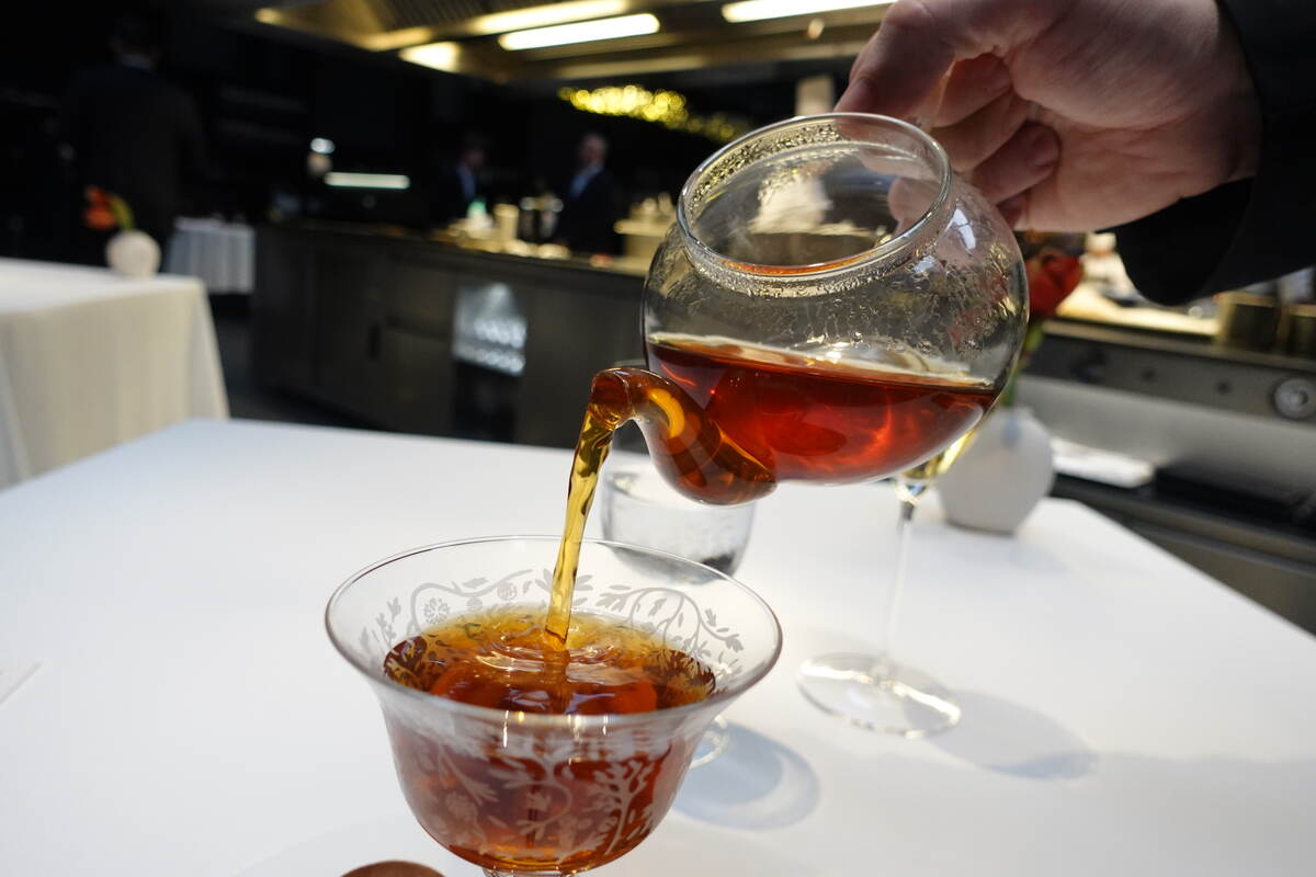 Escudella amb Pilota: the broth is poured at the table.